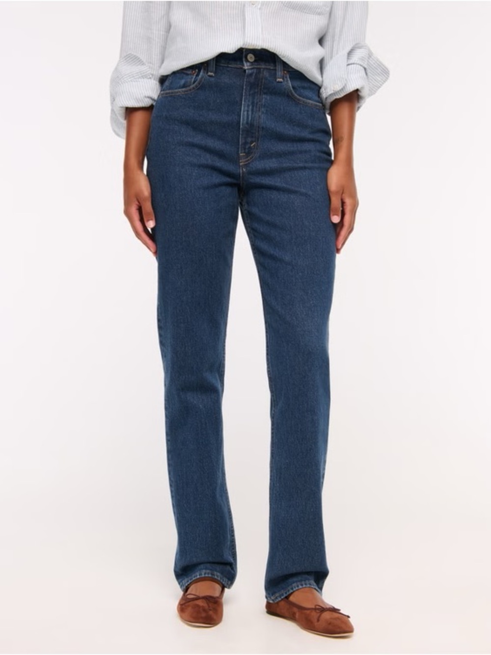 Abercrombie & Fitch Curve Love Ultra High Rise 90s Slim Straight Jean SHORT